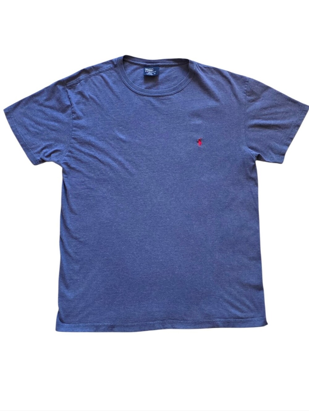 Polo Ralph Lauren Small Blue Crewneck Red Pony Quiet Luxury Casual Tee Shirt